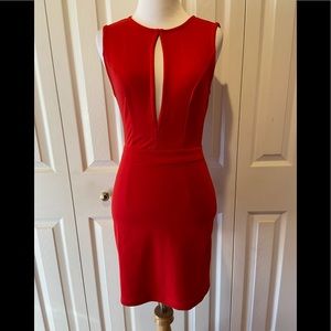 Sexy Open Front Little Red Dress by Tobi